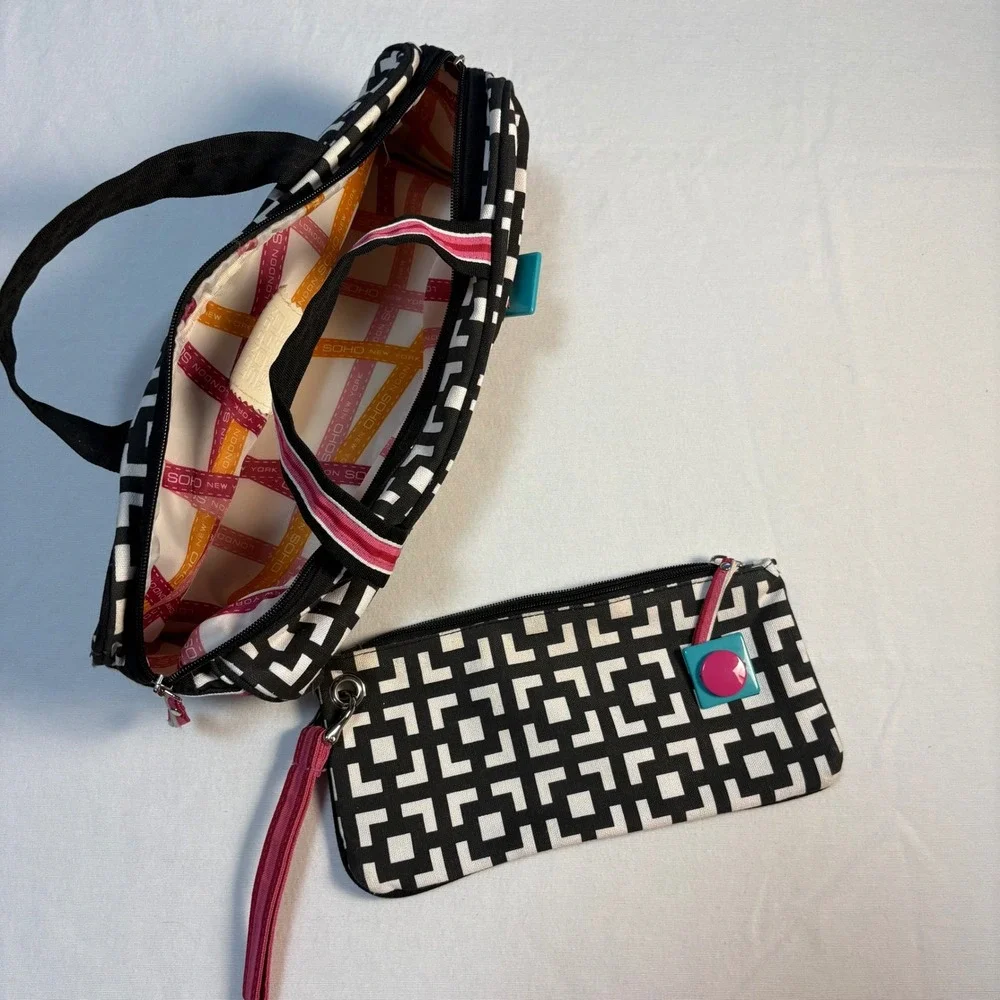 London Soho, Makeup Bag Set, Black White, OS, Good